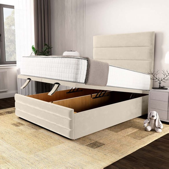 Havana Ottoman Divan Bed - Cream Plush Velvet