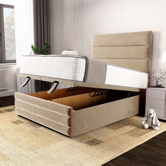 Havana Ottoman Divan Bed - Mink Plush Velvet