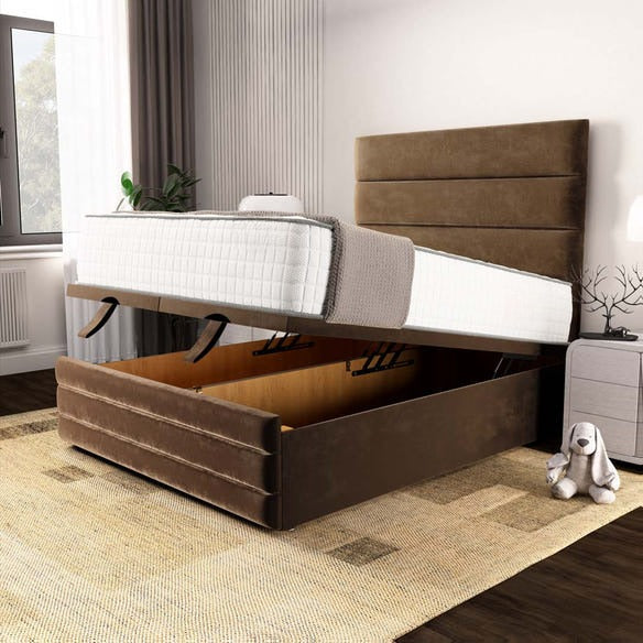 Havana Ottoman Divan Bed - Mocca Plush Velvet