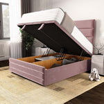 Havana Ottoman Divan Bed - Pink Plush Velvet