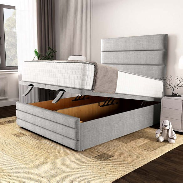Havana Ottoman Divan Bed - Silver Linoso