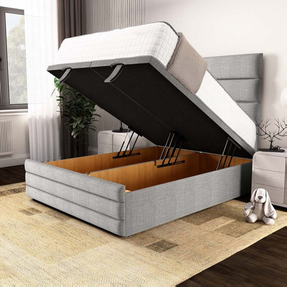 Havana Ottoman Divan Bed - Silver Linoso