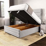 Havana Ottoman Divan Bed - Silver Plush Velvet