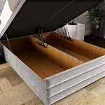 Havana Ottoman Divan Bed - Silver Plush Velvet