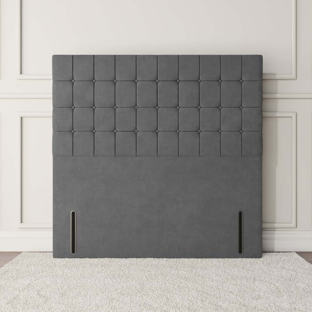 Kingston Floor Standing Headboard - Steel Plush Velvet