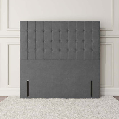 Kingston Floor Standing Headboard - Steel Plush Velvet