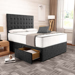 Kingston Divan Bed - Black Chenille