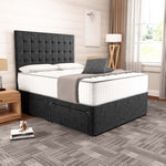 Kingston Divan Bed - Black Chenille