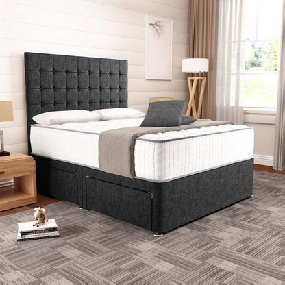 Kingston Divan Bed - Black Chenille