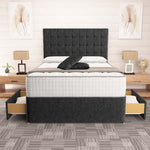 Kingston Divan Bed - Black Chenille