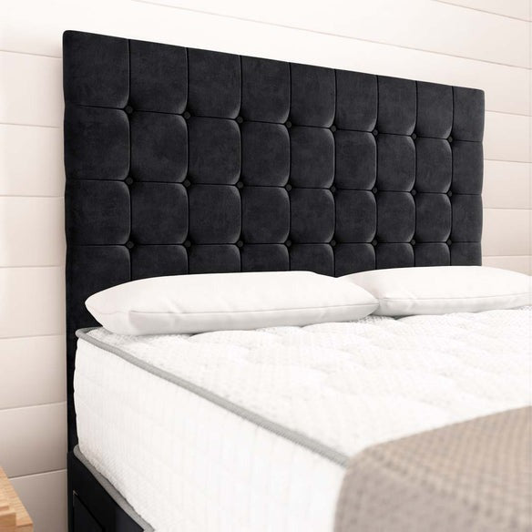 Kingston Divan Bed - Black Plush Velvet