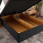 Kingston Ottoman Divan Bed - Black Chenille