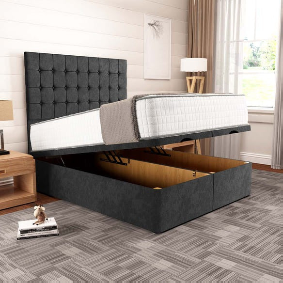 Kingston Ottoman Divan Bed - Black Naples