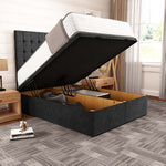 Kingston Ottoman Divan Bed - Black Naples