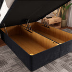 Kingston Ottoman Divan Bed - Black Plush Velvet