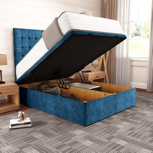 Kingston Ottoman Divan Bed - Blue Coniston