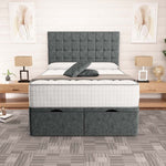Kingston Ottoman Divan Bed - Charcoal Chenille
