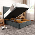 Kingston Ottoman Divan Bed - Charcoal Chenille