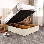 Kingston Ottoman Divan Bed - Cream Naples