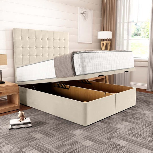 Kingston Ottoman Divan Bed - Cream Plush Velvet