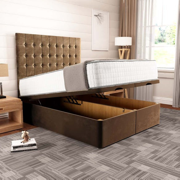 Kingston Ottoman Divan Bed - Mocca Plush Velvet