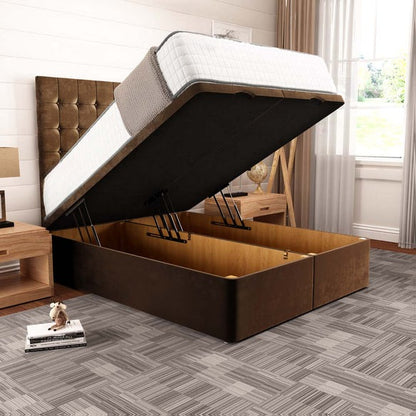 Kingston Ottoman Divan Bed - Mocca Plush Velvet