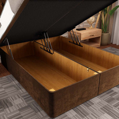 Kingston Ottoman Divan Bed - Mocca Plush Velvet