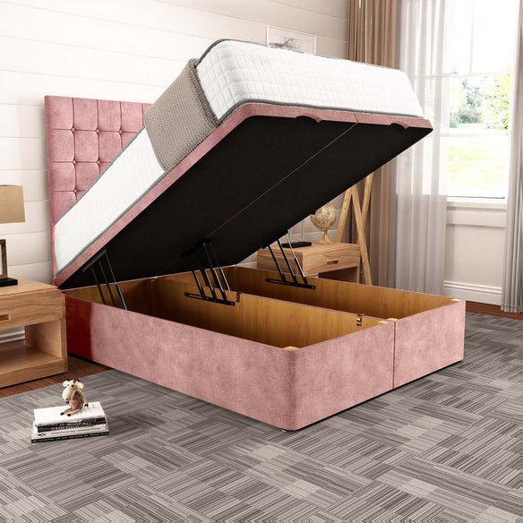 Kingston Ottoman Divan Bed - Pink Coniston