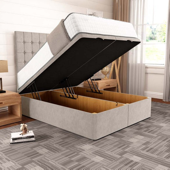 Kingston Ottoman Divan Bed - Seal Grey Naples