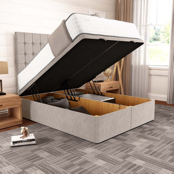 Kingston Ottoman Divan Bed - Seal Grey Naples