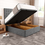 Kingston Ottoman Divan Bed - Silver Chenille