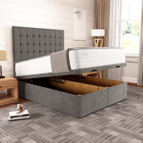 Kingston Ottoman Divan Bed - Slate Grey Naples