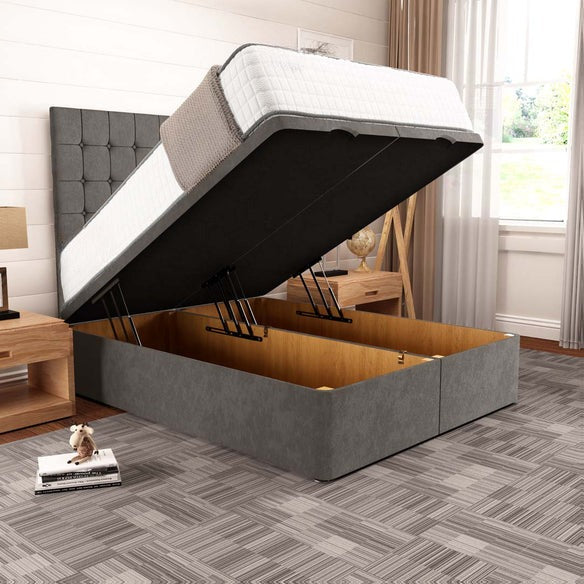Kingston Ottoman Divan Bed - Slate Grey Naples