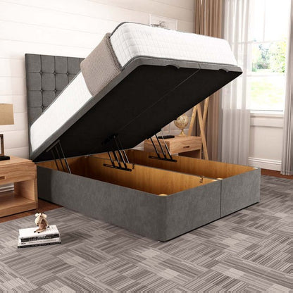 Kingston Ottoman Divan Bed - Slate Grey Naples