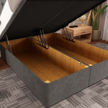 Kingston Ottoman Divan Bed - Slate Grey Naples