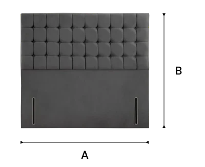 Kingston Floor Standing Headboard - Silver Chenille dimensions