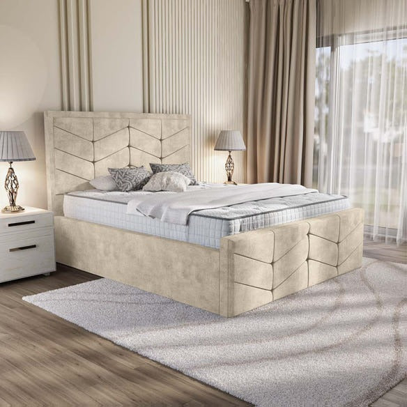 Lancaster Upholstered Bed - Almond Coniston