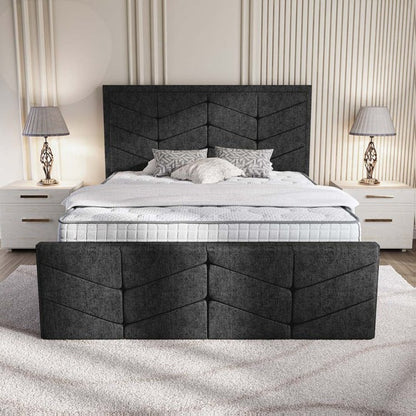 Lancaster Upholstered Bed - Black Chenille