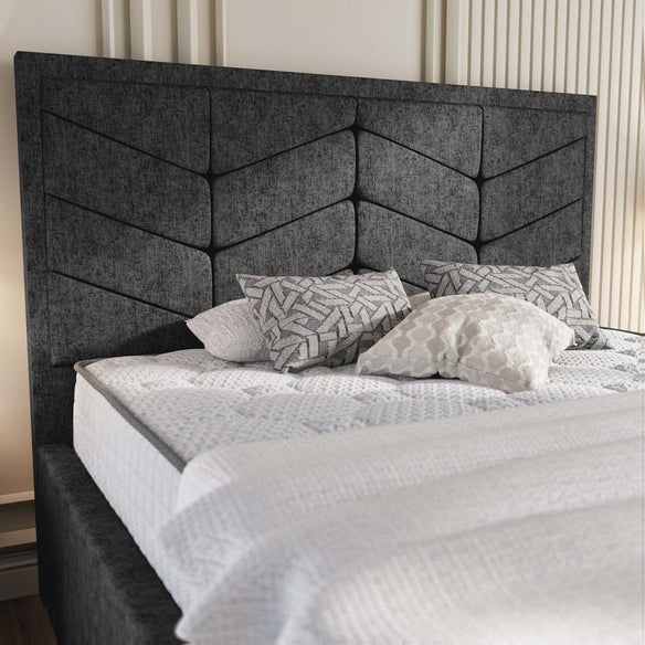 Lancaster Upholstered Bed - Black Chenille