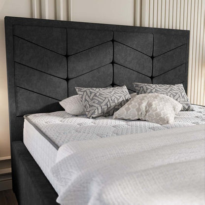 Lancaster Upholstered Bed - Black Naples