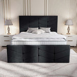 Lancaster Upholstered Bed - Black Plush Velvet
