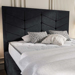 Lancaster Upholstered Bed - Black Plush Velvet