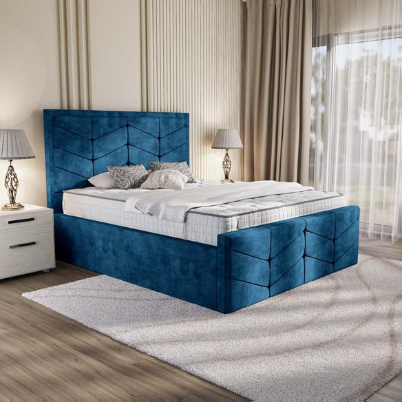 Lancaster Upholstered Bed - Blue Coniston