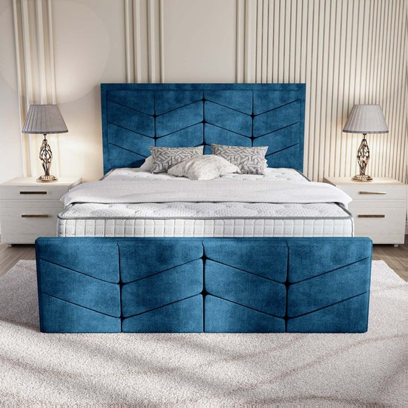 Lancaster Upholstered Bed - Blue Coniston