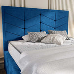 Lancaster Upholstered Bed - Blue Plush Velvet