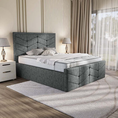 Lancaster Upholstered Bed - Charcoal Chenille