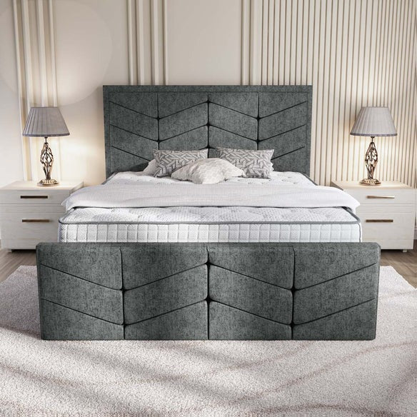 Lancaster Upholstered Bed - Charcoal Chenille