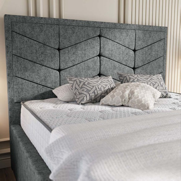Lancaster Upholstered Bed - Charcoal Chenille