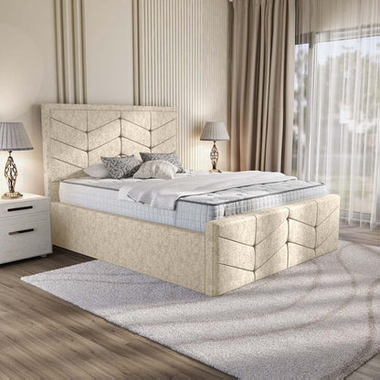 Lancaster Upholstered Bed - Cream Chenille