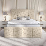 Lancaster Upholstered Bed - Cream Chenille